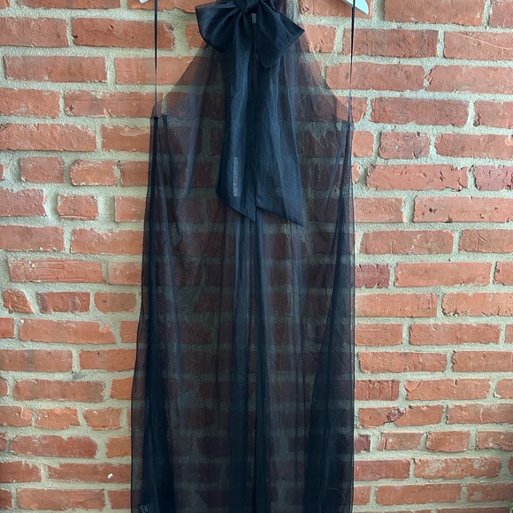 Sunday in Brooklyn Sheer Tulle Halter Tunic Black. - Picture 8 of 9